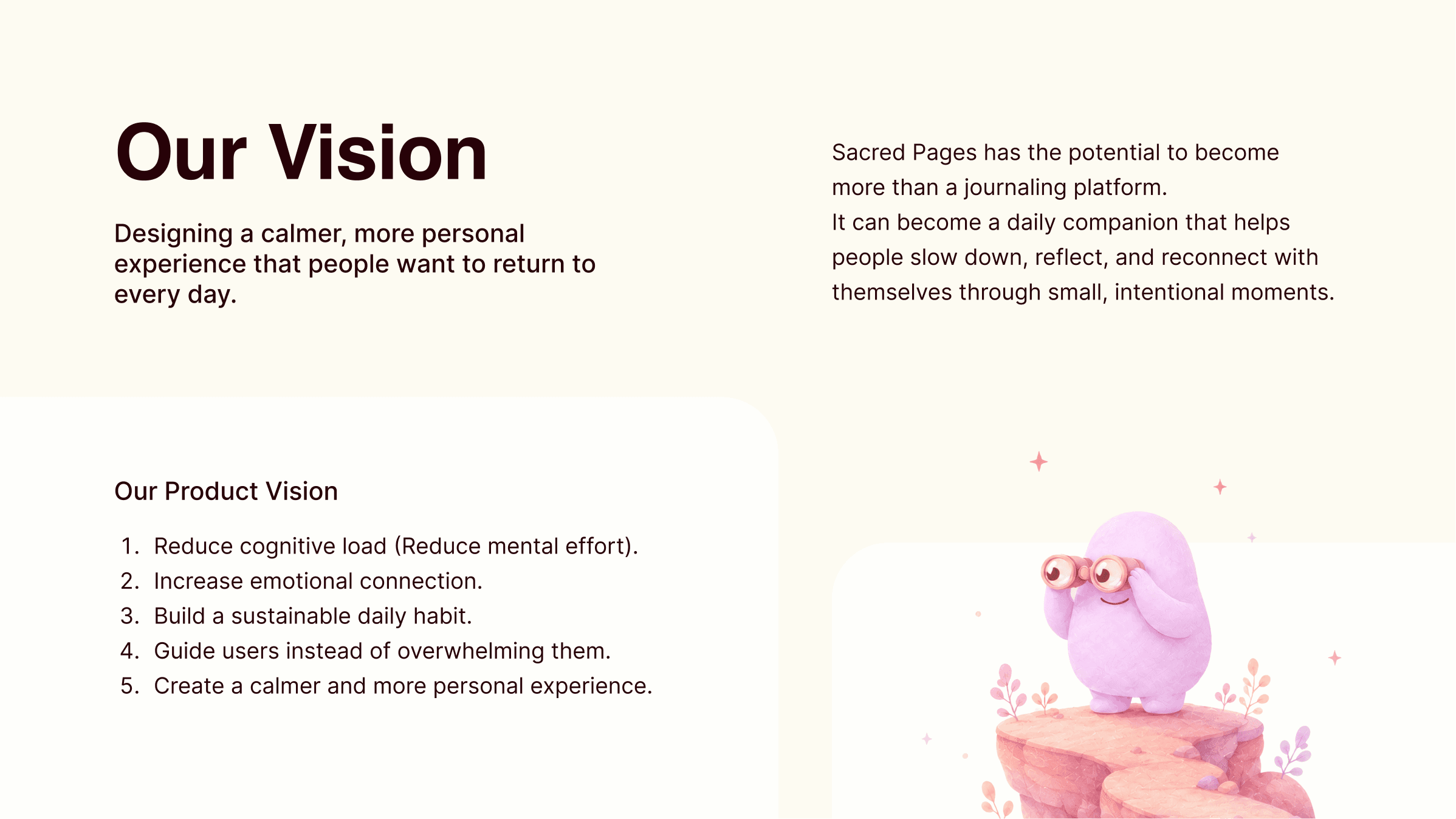 Our Vision · the product vision framing from the audit deck
