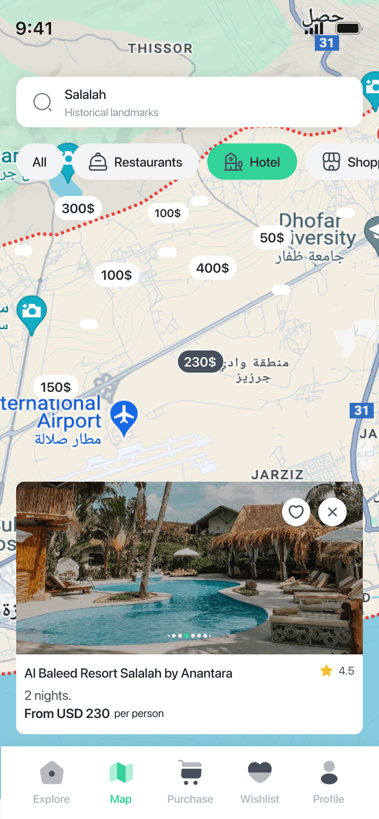 ViaKonnect map search screen
