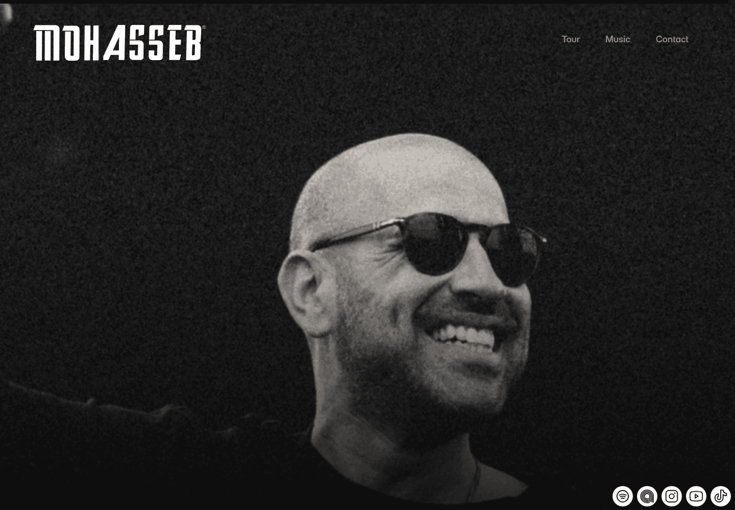 Mohasseb Music website homepage