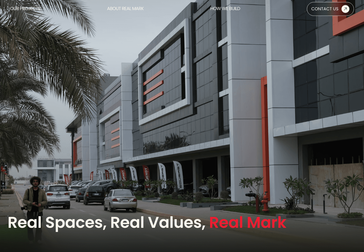 Real Mark website homepage with full-bleed architectural photography